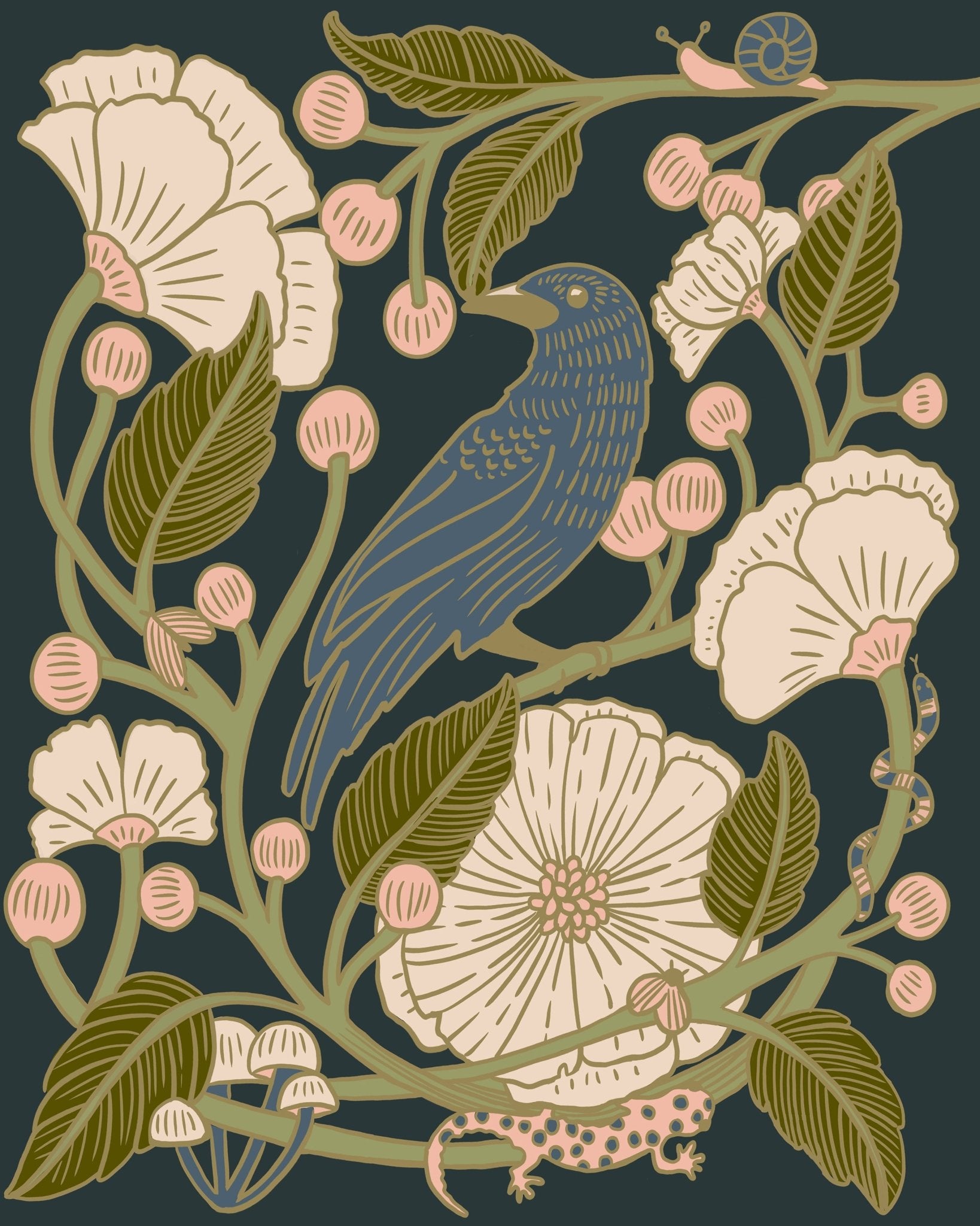 Blue Crow and Pink Botanicals