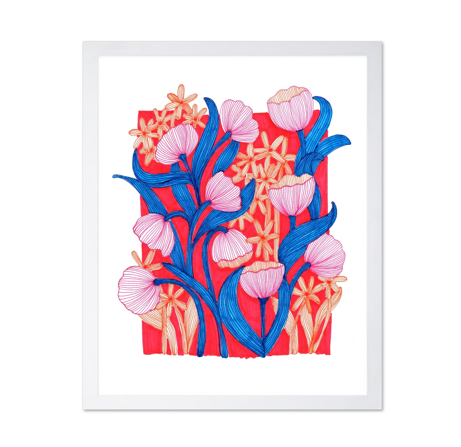 Whimsical Pink Tulips