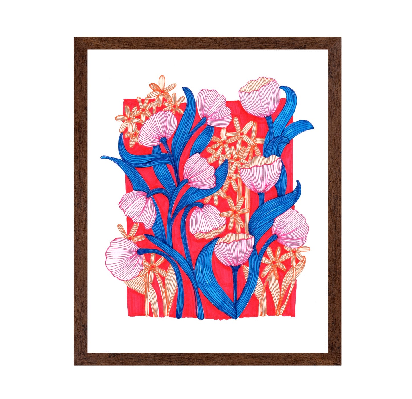 Whimsical Pink Tulips