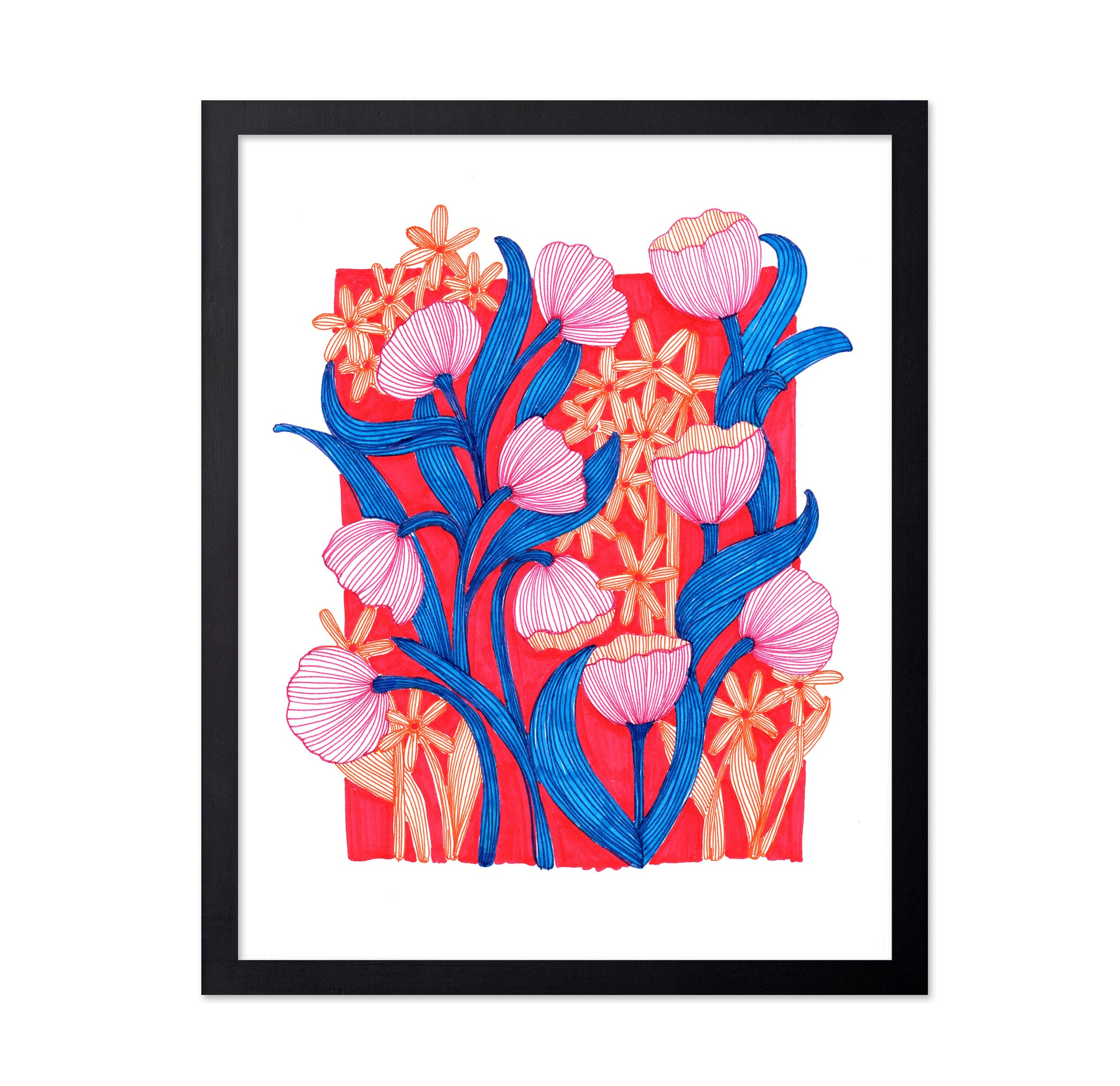 Whimsical Pink Tulips