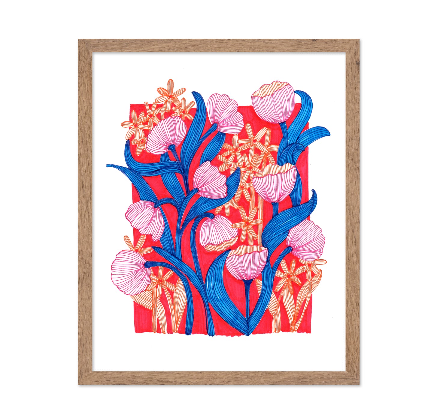 Whimsical Pink Tulips