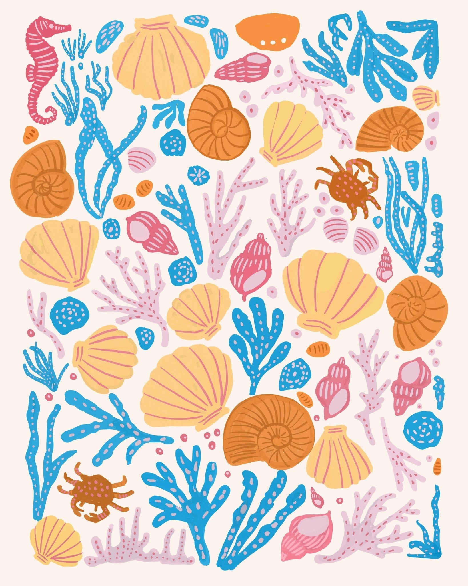 Sea Critters Color On White