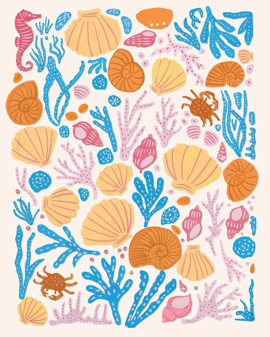 Sea Critters Color On White