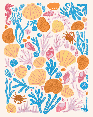 Sea Critters Color On White
