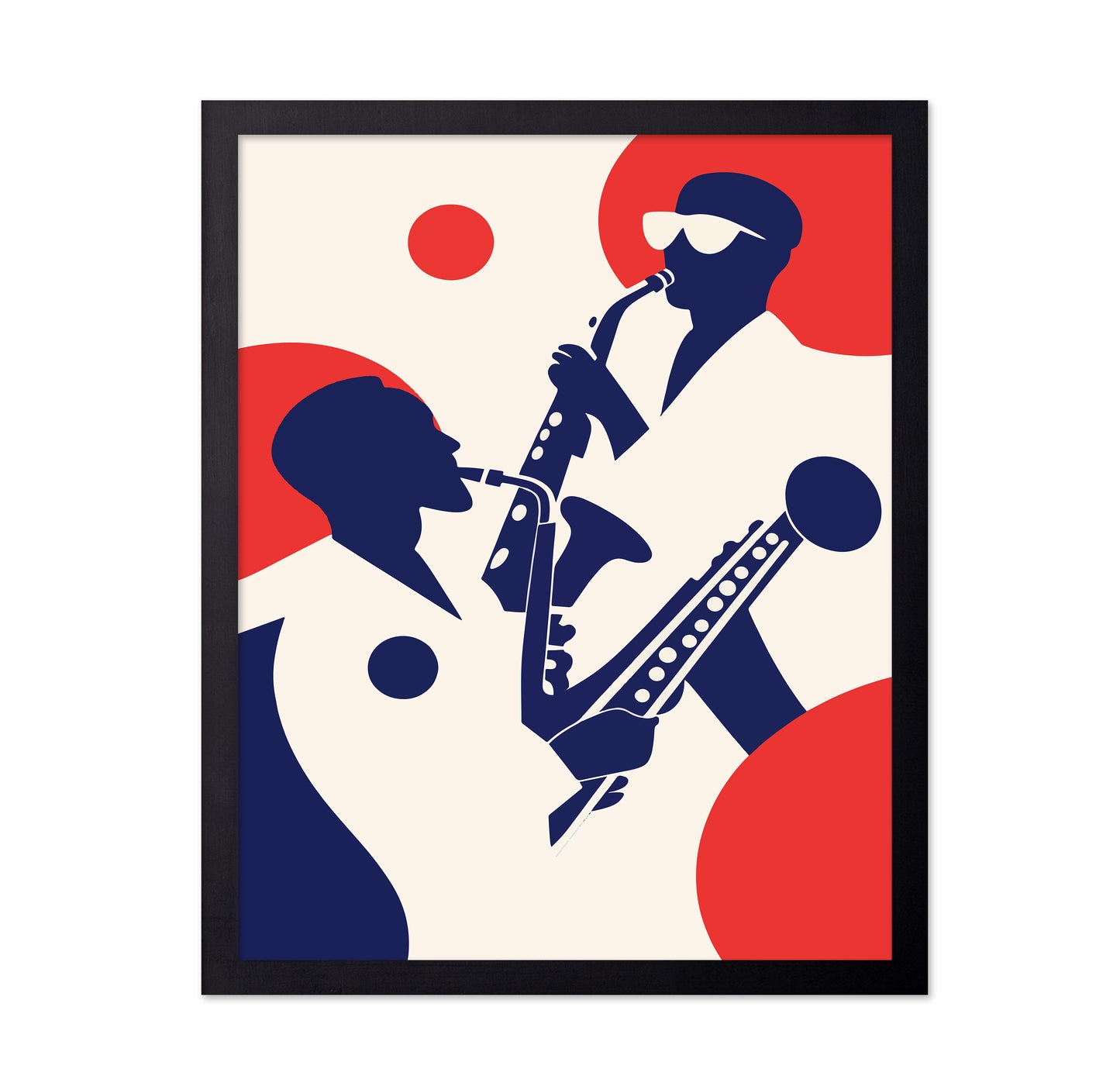 Silhouettes of Musicians Playing Saxophones