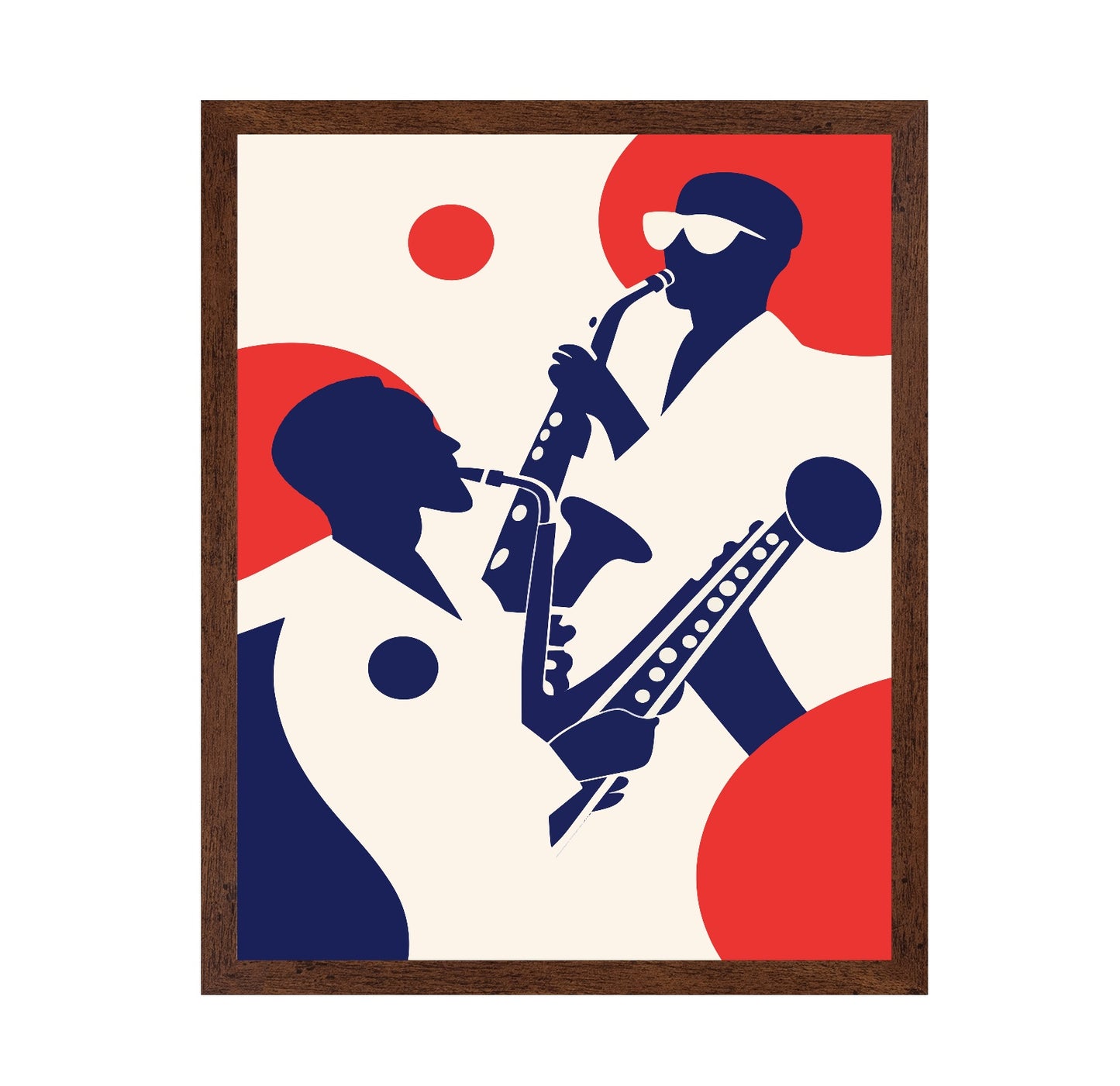 Silhouettes of Musicians Playing Saxophones