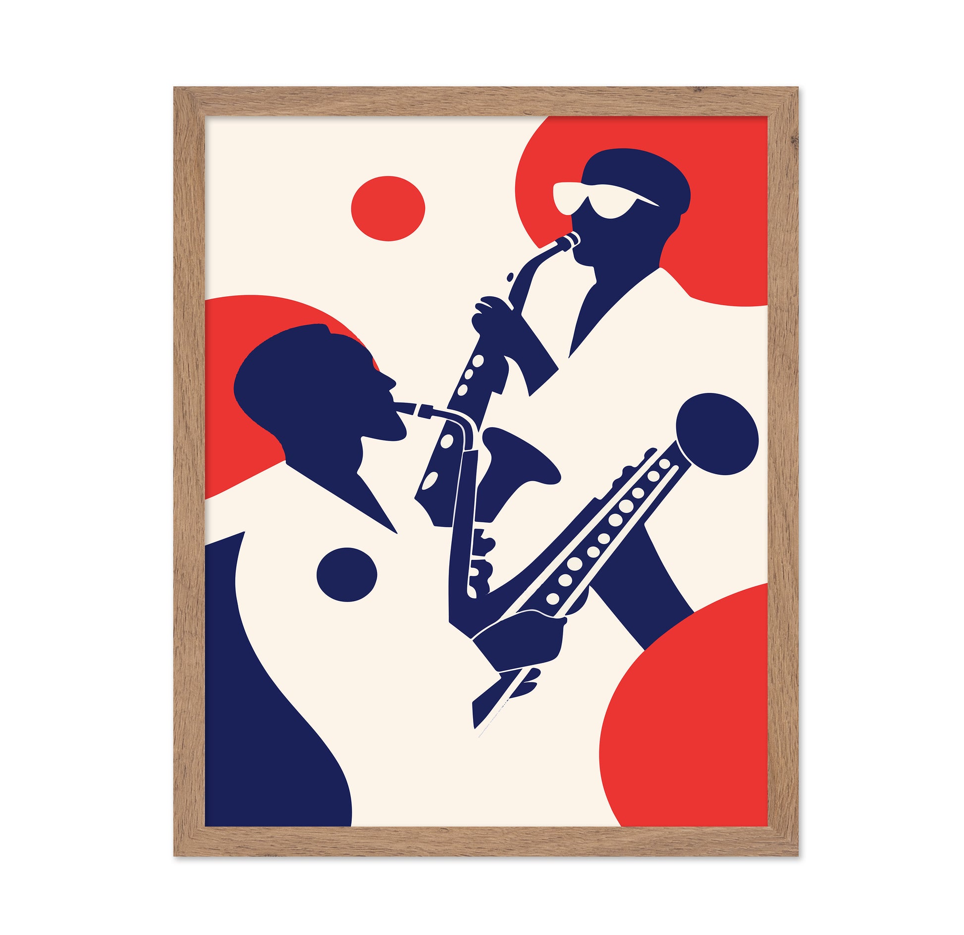 Silhouettes of Musicians Playing Saxophones