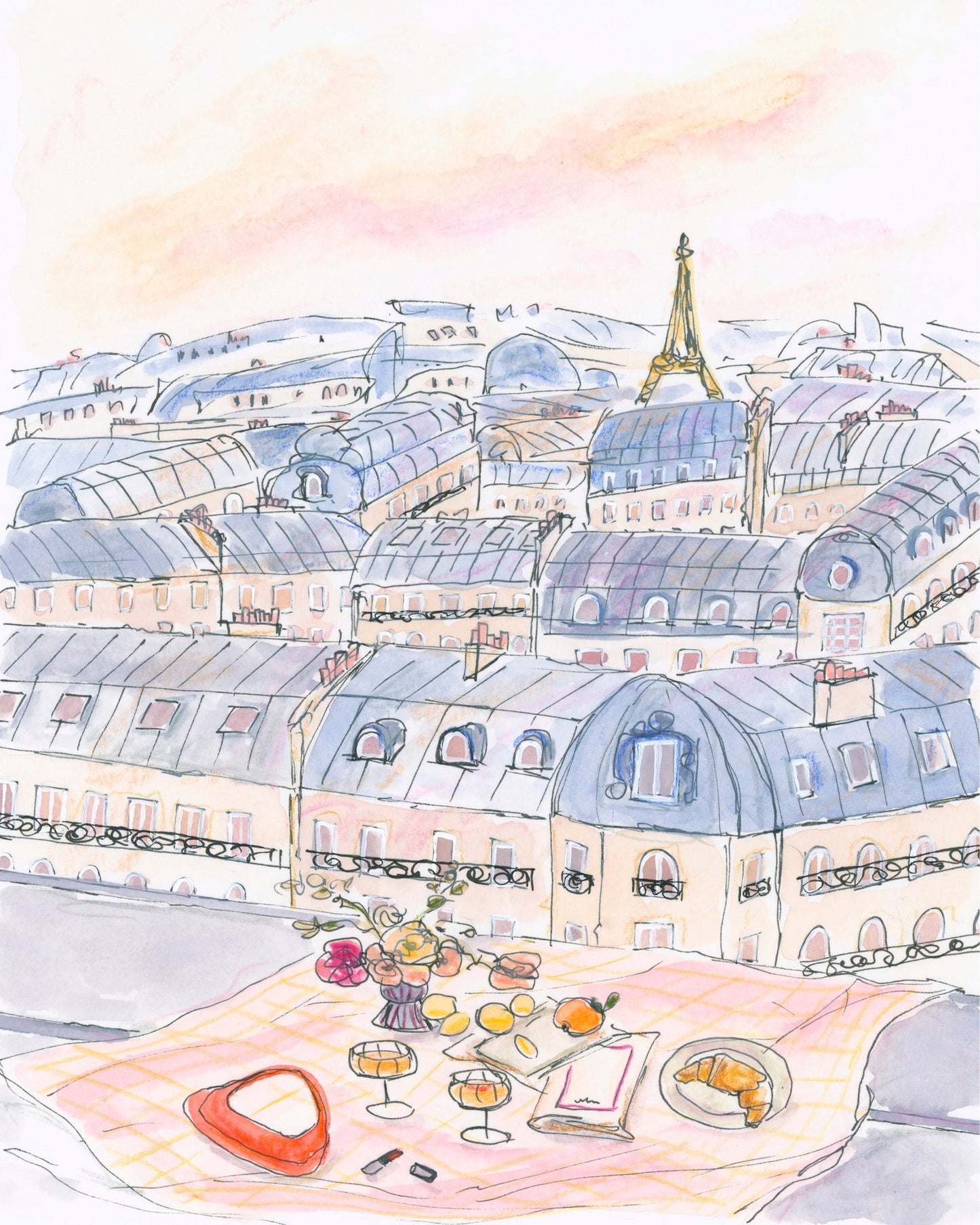Parisian Rooftop Picnic With Eiffel Tower Views