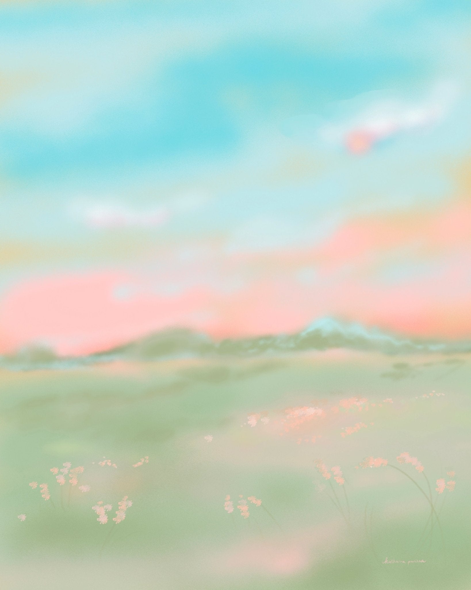 Dreamy Pastel Landscape