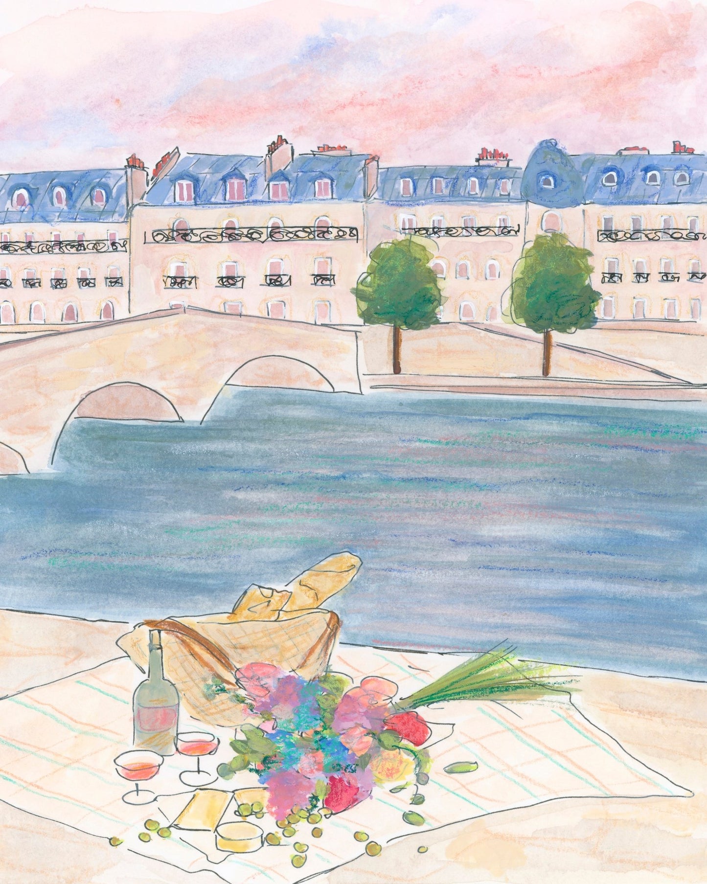 Paris Picnic At the Seine