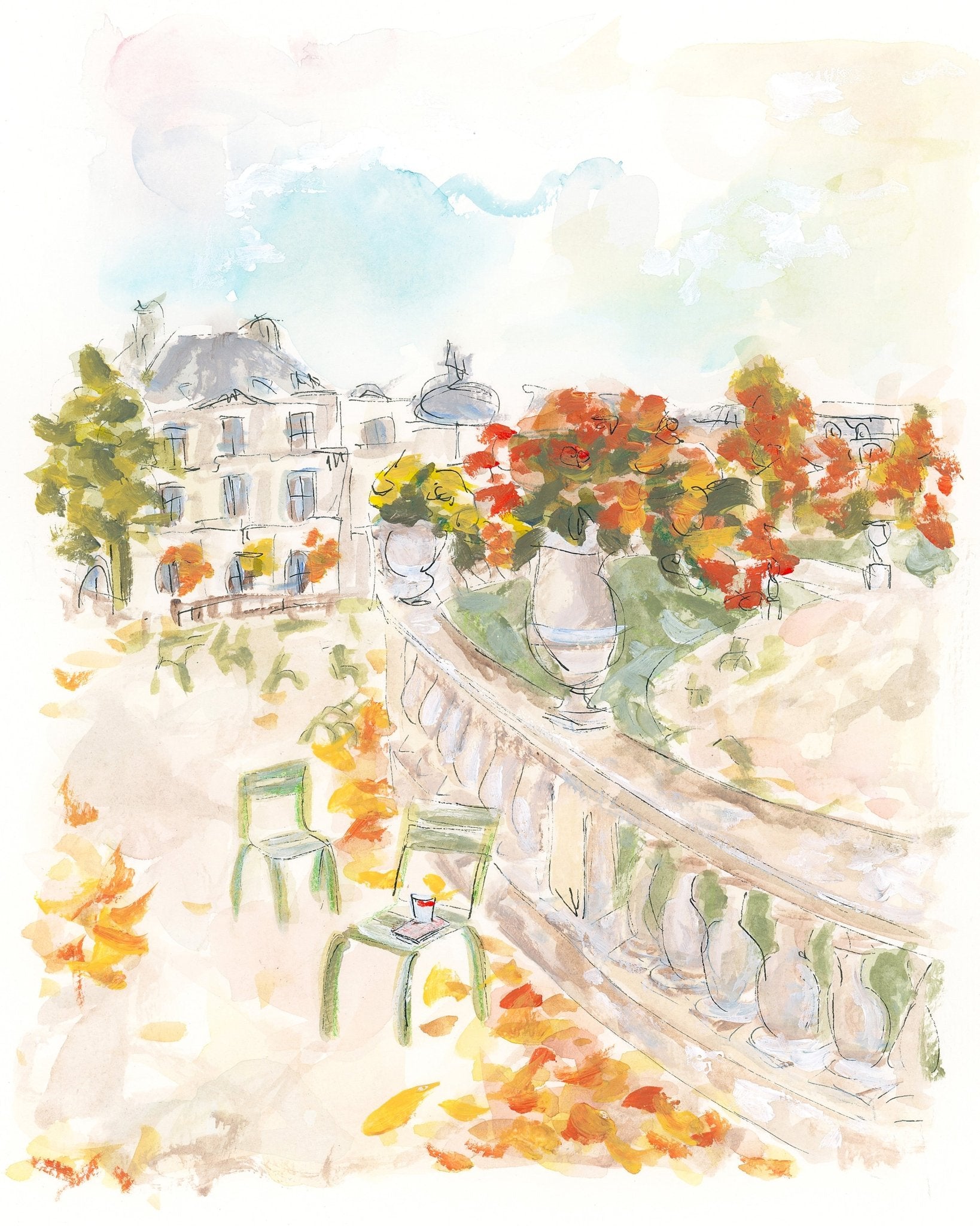 Parisian Autumn Scene