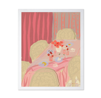 Pink Caf� Table Scene