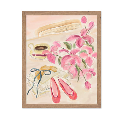 Still Life Watercolor Illustration with Ballerinas