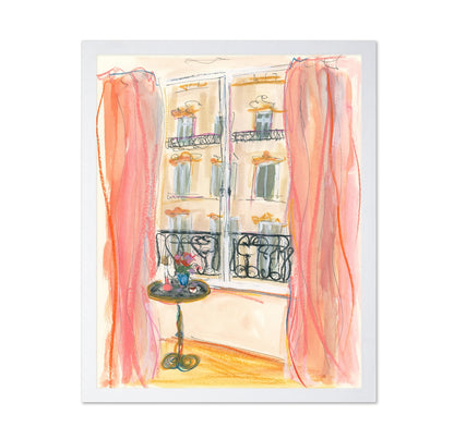 Paris Window View Illustration