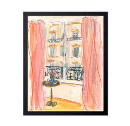 Paris Window View Illustration