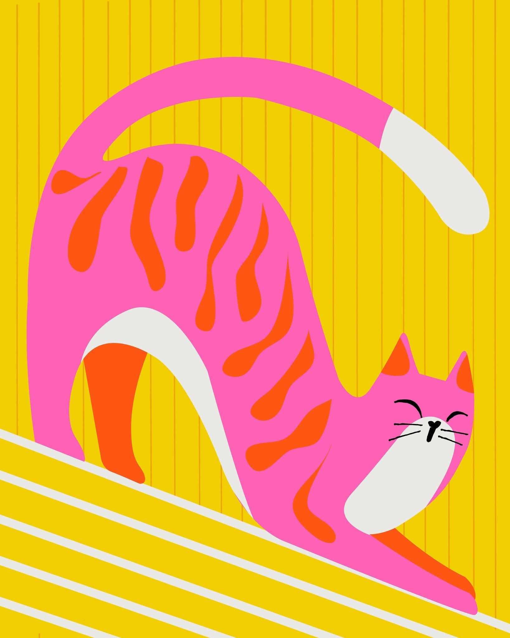 Snoozing Whiskers Bright Adorable Cat