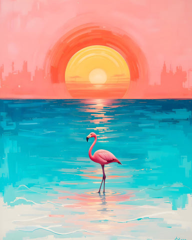 A Flamingo's Reflection