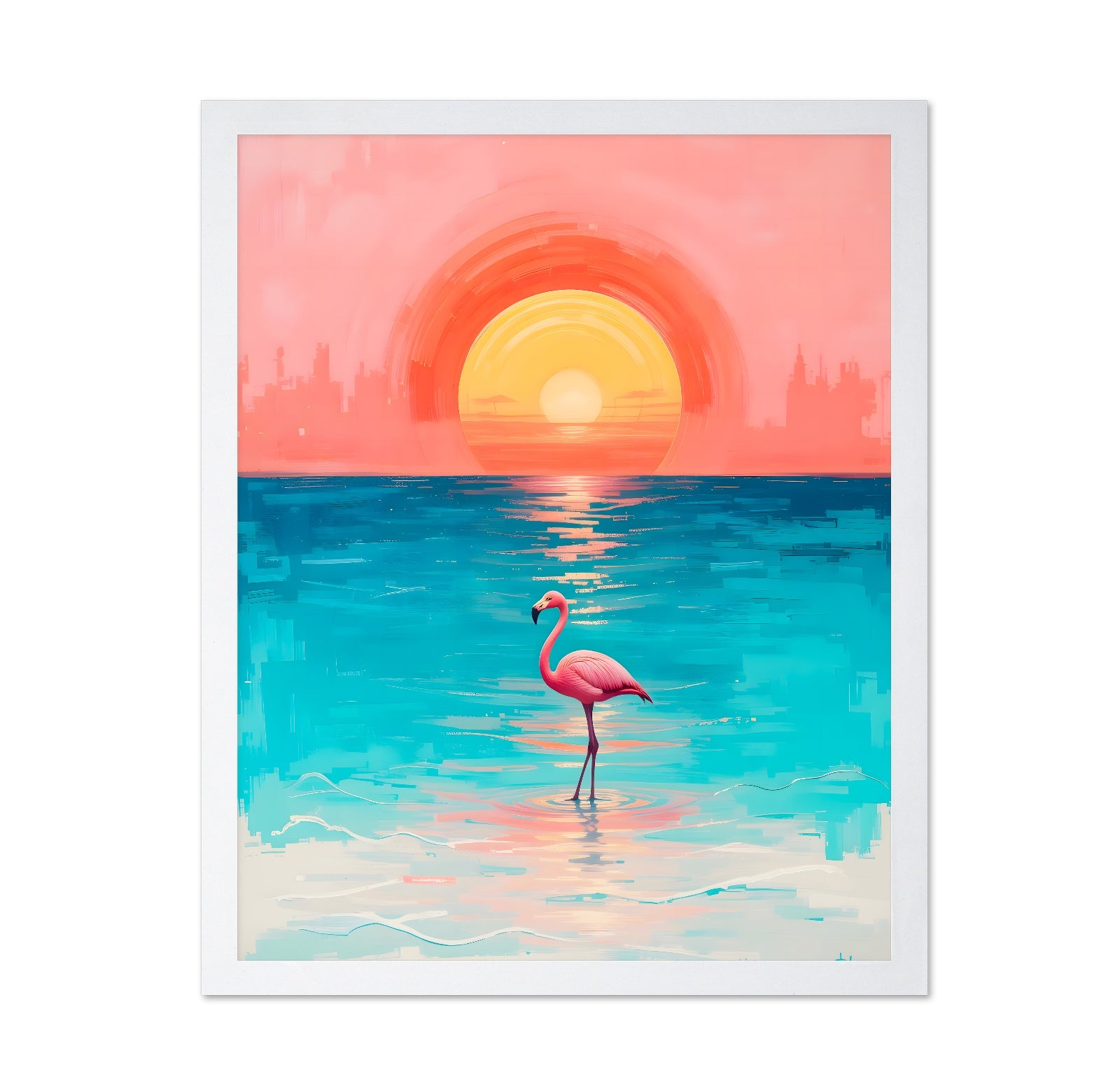 A Flamingo's Reflection