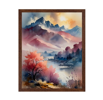 Pastel Peaks and Calm Waters