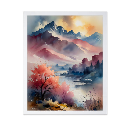 Pastel Peaks and Calm Waters