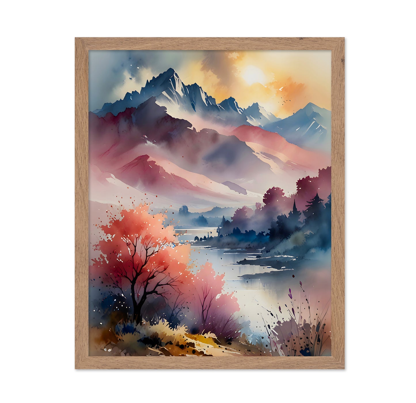 Pastel Peaks and Calm Waters