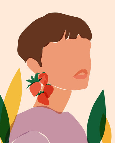 Abstract Strawberry Earrings