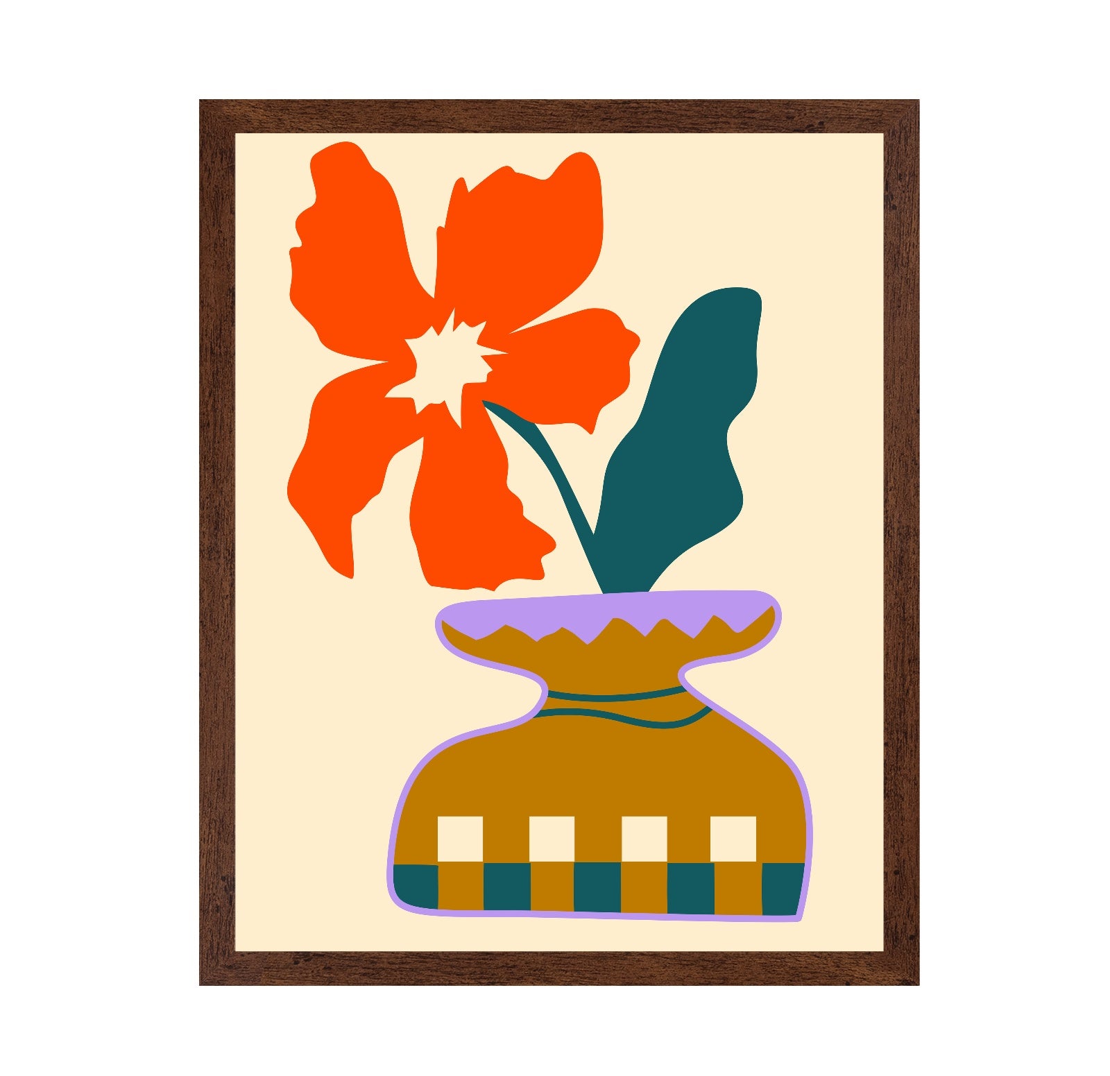 Bold Blooms In a Patterned Vase