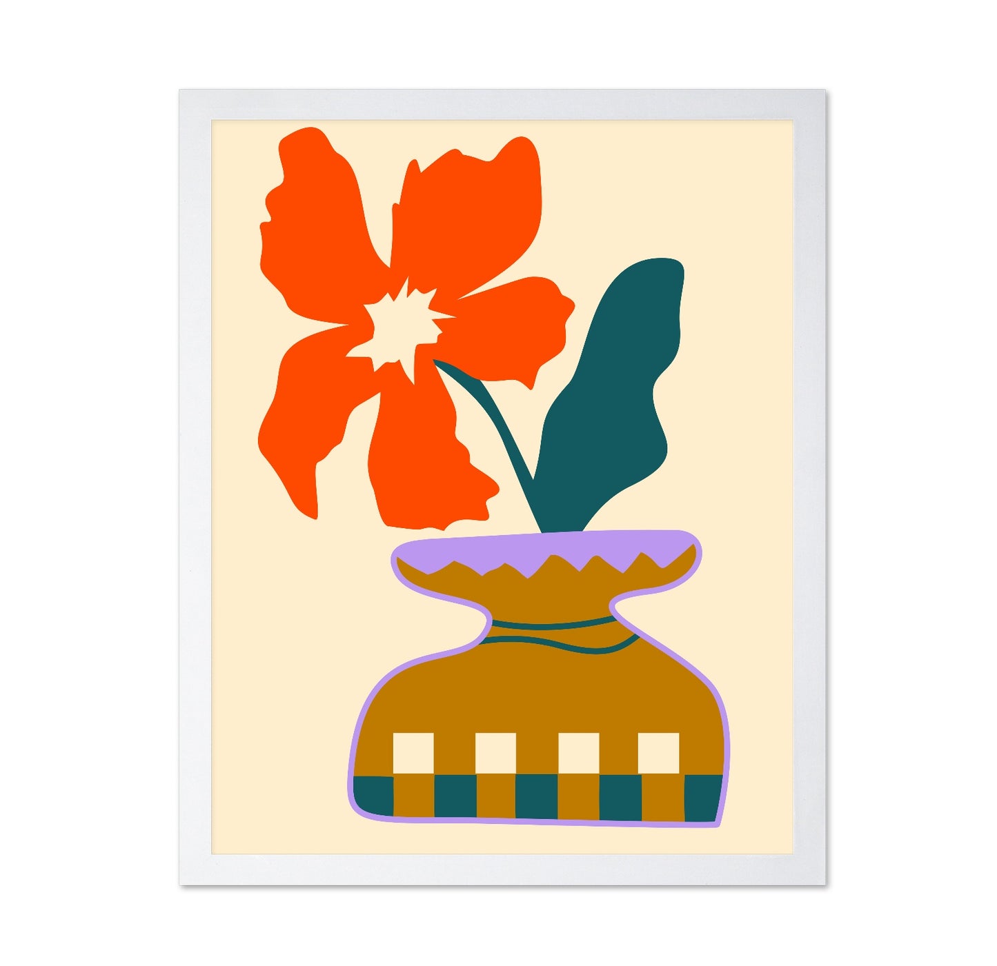 Bold Blooms In a Patterned Vase