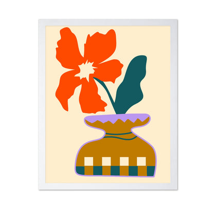 Bold Blooms In a Patterned Vase