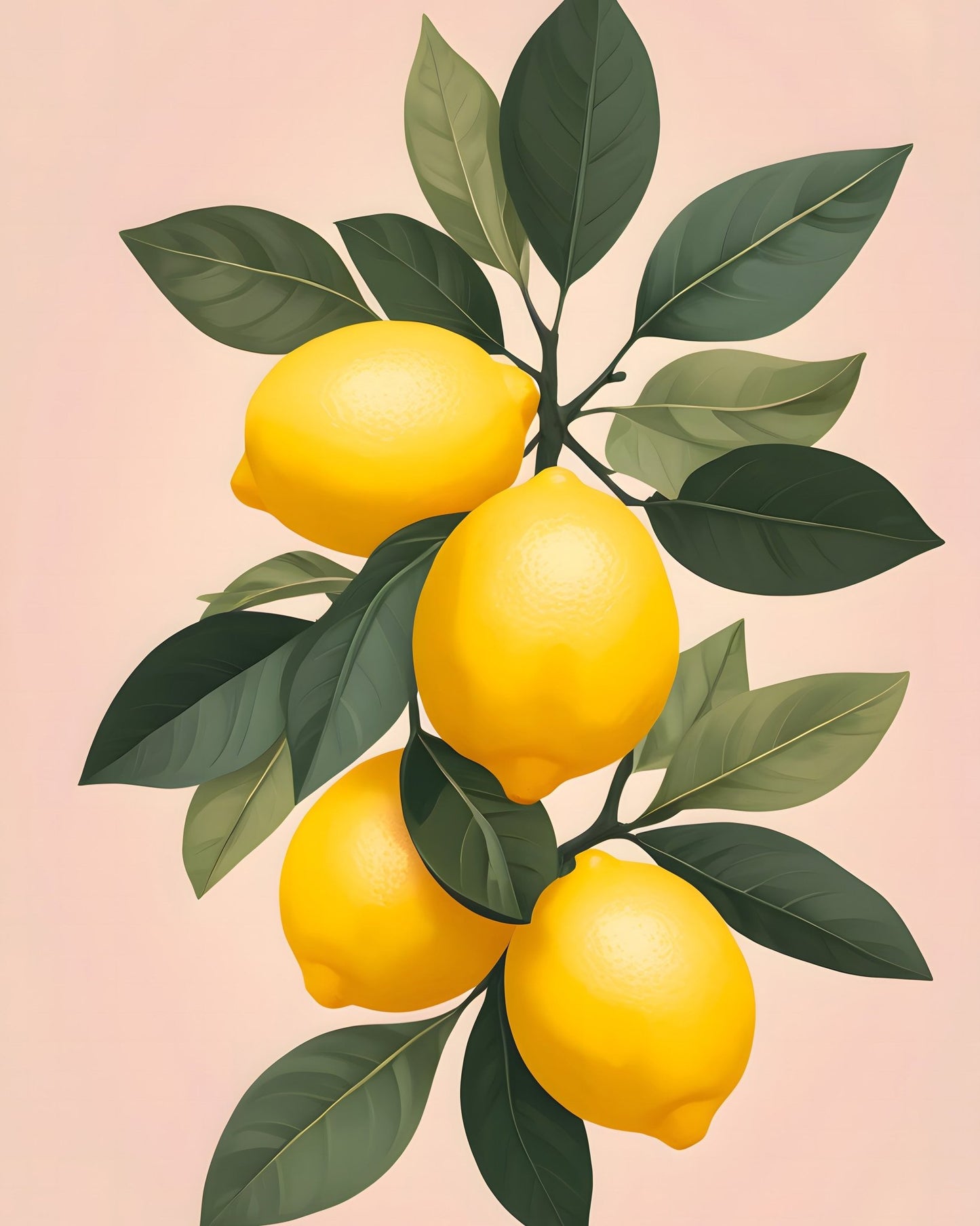 Golden Lemons On Green