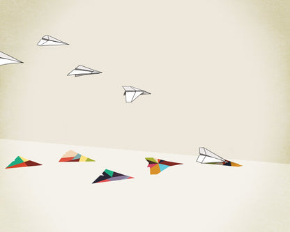 Walking Shadow Paper Planes