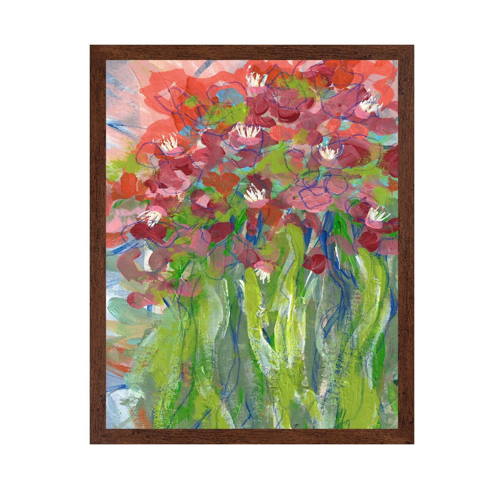 Floral Bouquet Freesias Lipstick Red