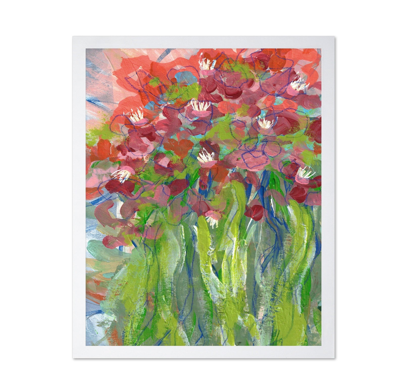 Floral Bouquet Freesias Lipstick Red