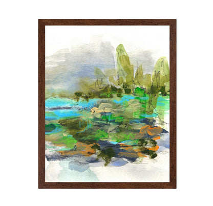 Abstract Pond Landscape Green