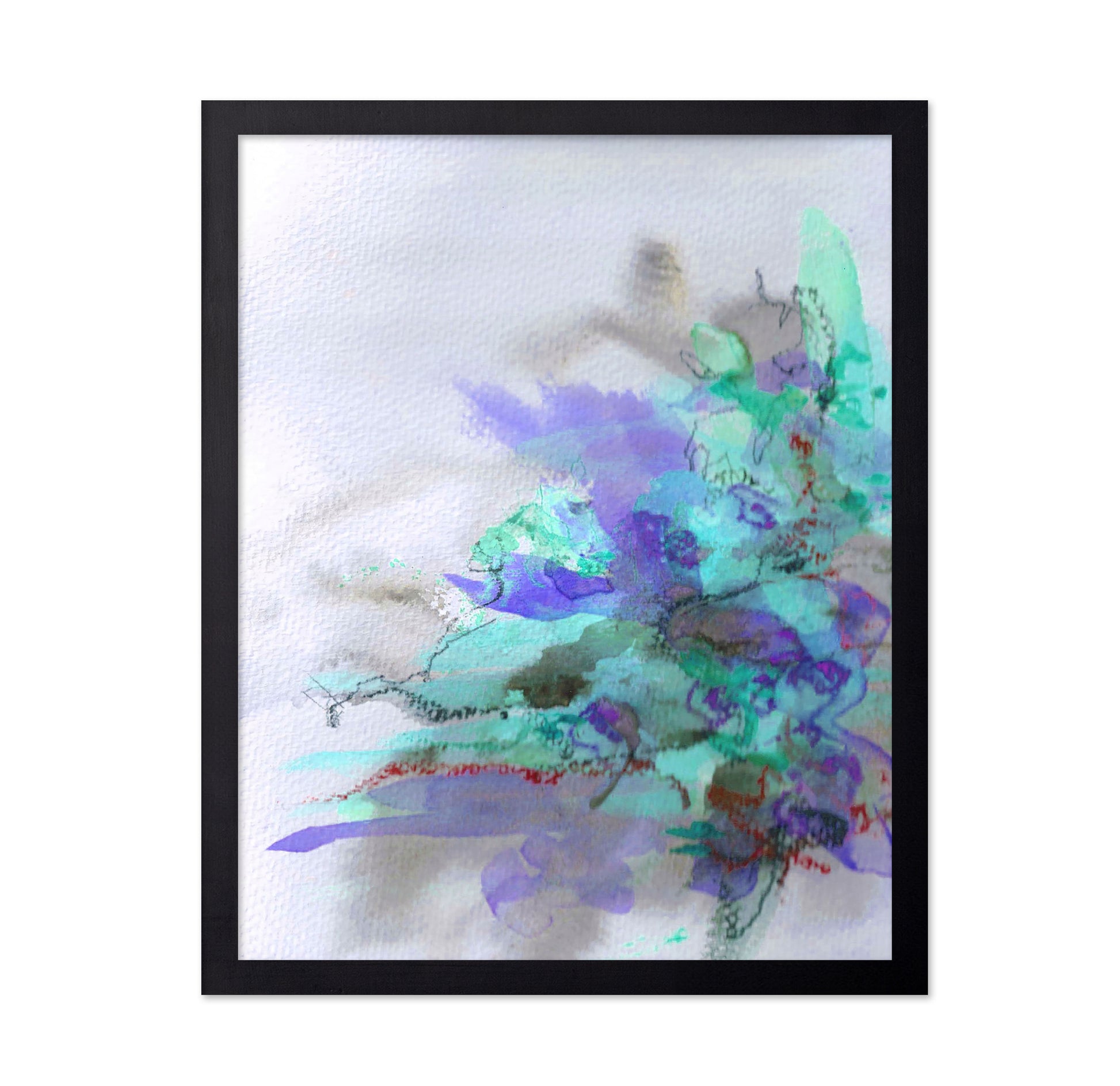 Floral Tree Branch Aqua