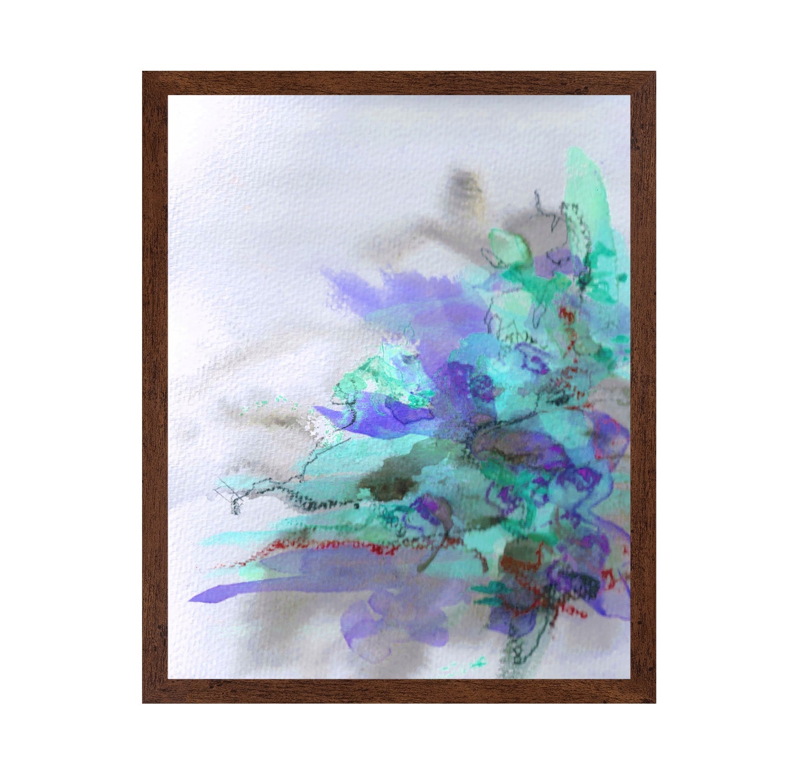 Floral Tree Branch Aqua