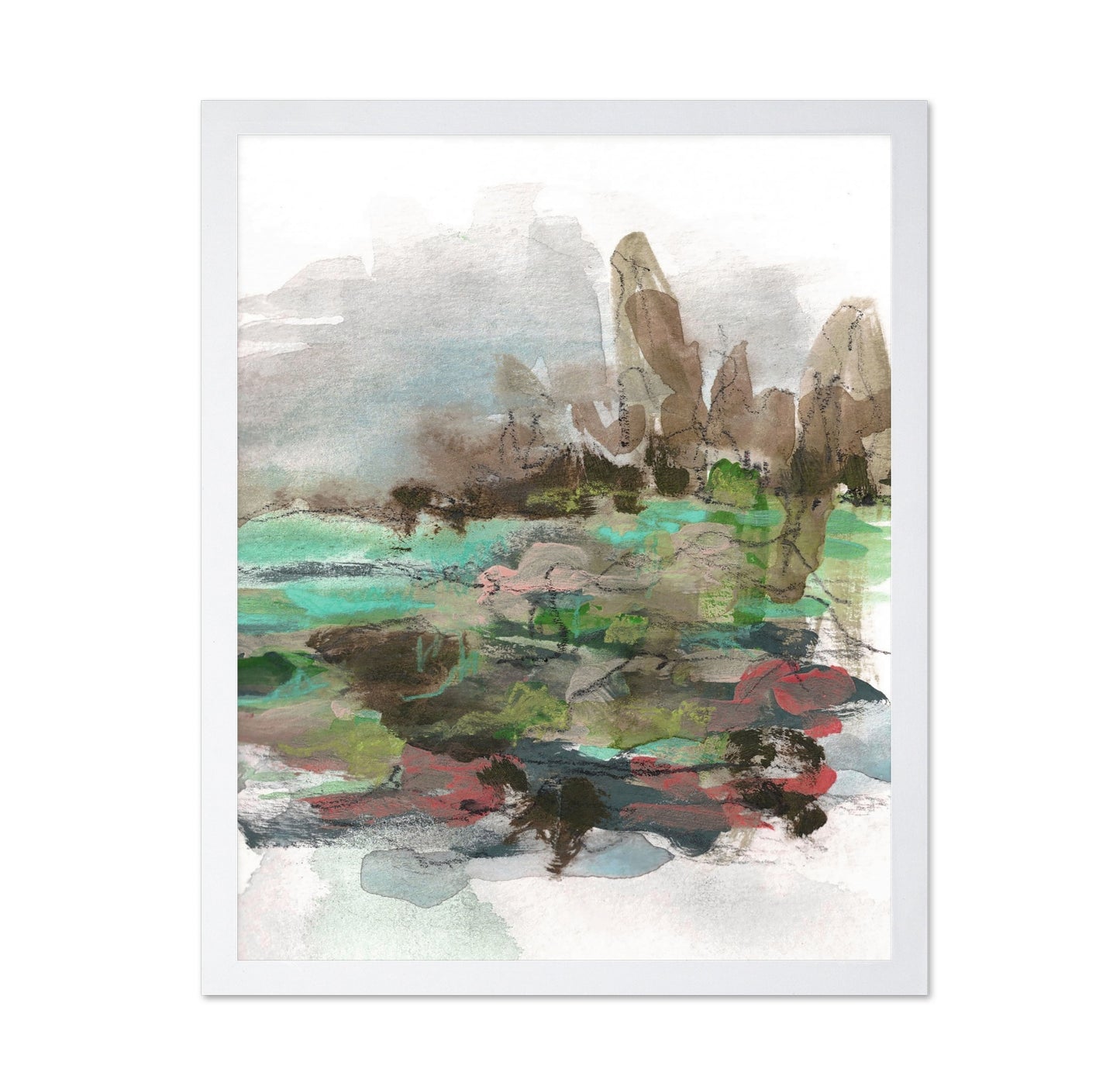 Abstract Pond Landscape Mocha
