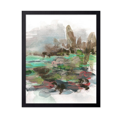 Abstract Pond Landscape Mocha