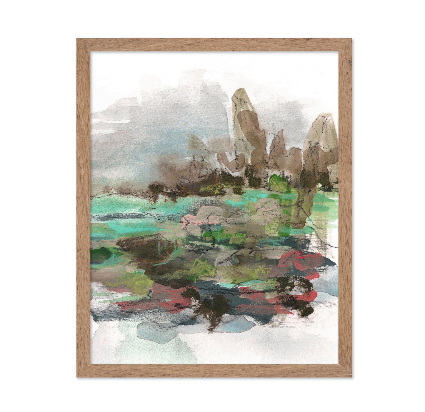 Abstract Pond Landscape Mocha