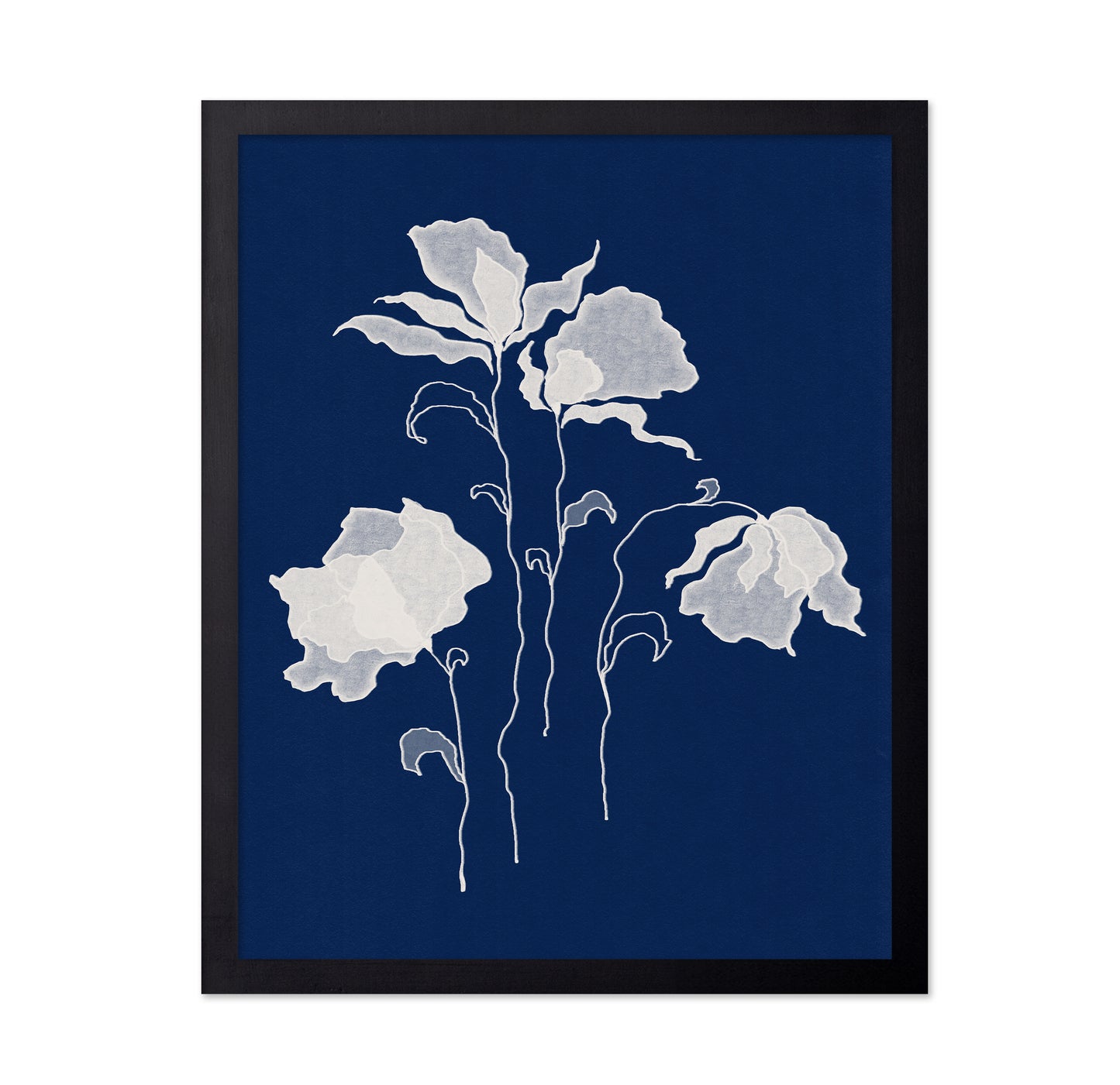 White Floral Silhouettes