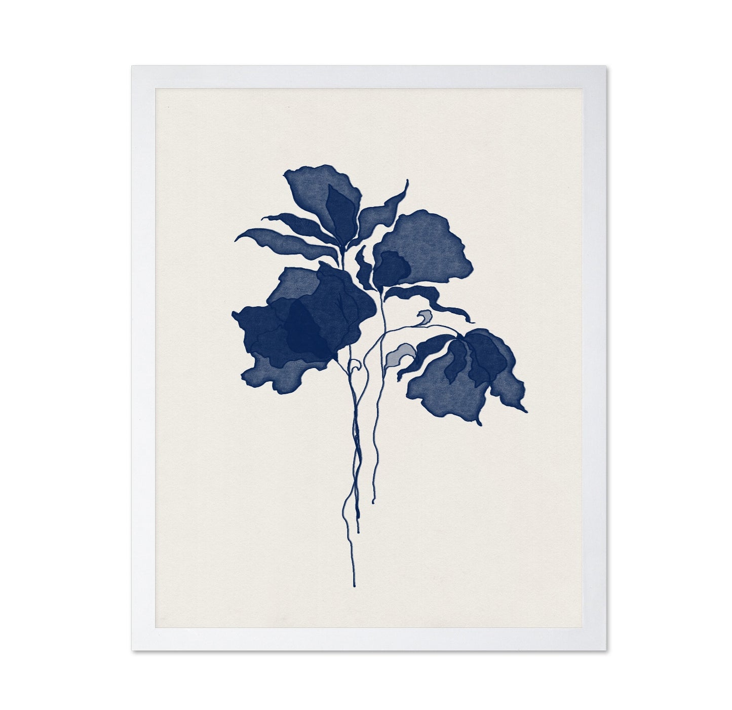 Botanical Illustration With Blue Floral