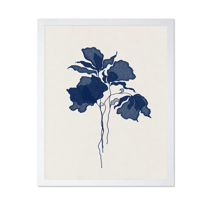 Botanical Illustration With Blue Floral