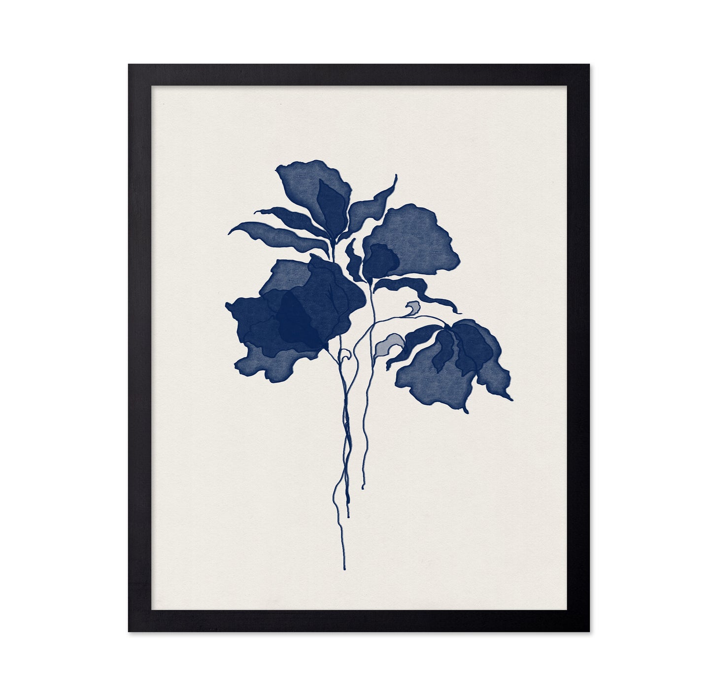Botanical Illustration With Blue Floral