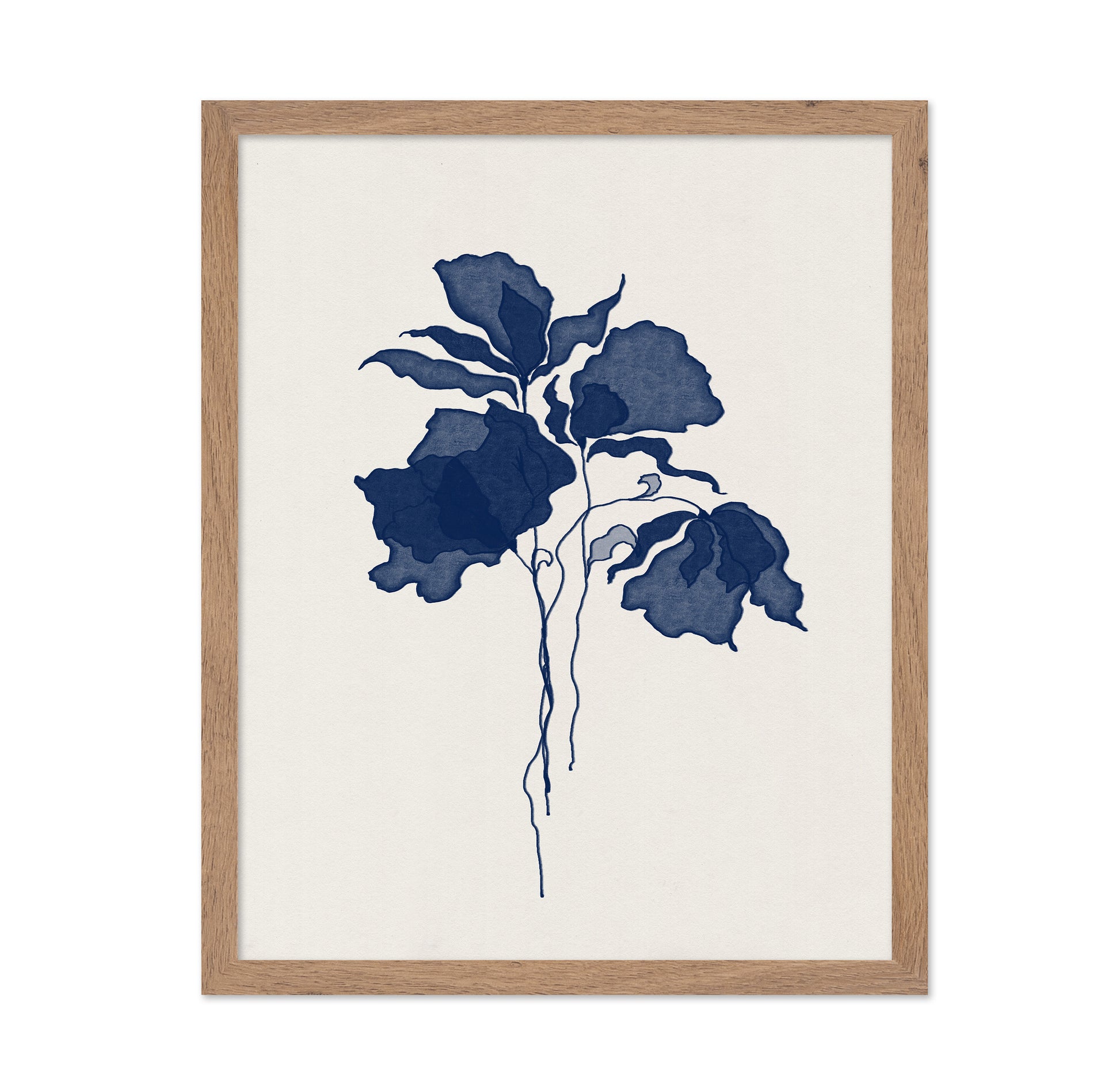 Botanical Illustration With Blue Floral