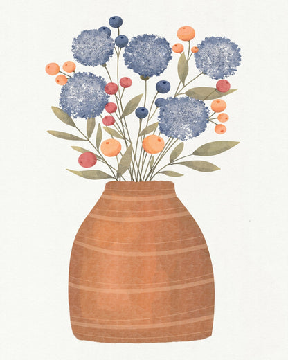 Terracotta Vase Filled With Flowers