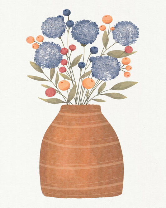 Terracotta Vase Filled With Flowers