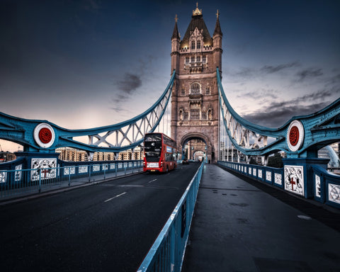 Red Bus on Tower Bridge