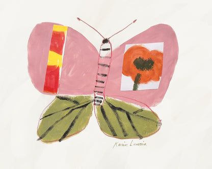 Pink and Green Butterfly