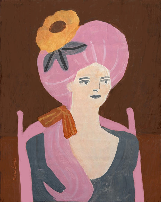Woman In Pink Chair