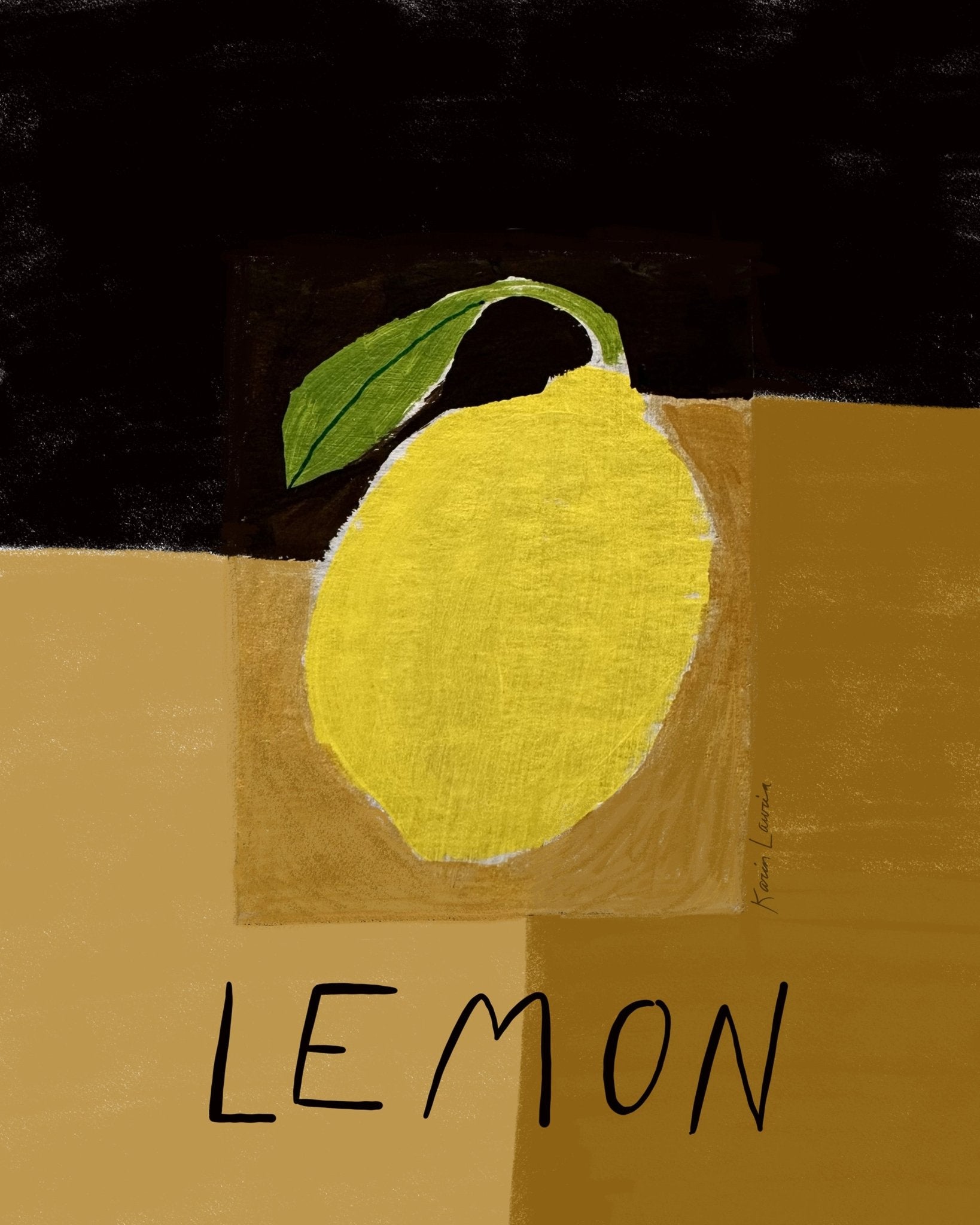 Lemon On Brown and Gold